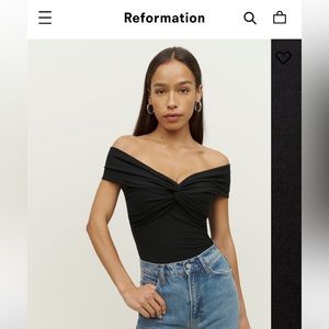 Reformation off the shoulder knit top